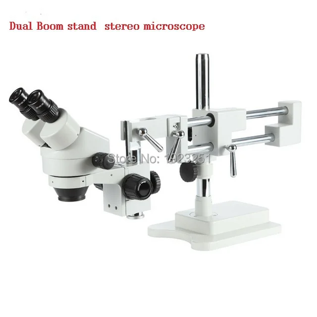 Лучшая, 1 комплект STL2 микроскоп двойной стрелы Стенд+ зум стерео микроскоп фокус крепление/держатель/bonder Arm holde Dia76mm
