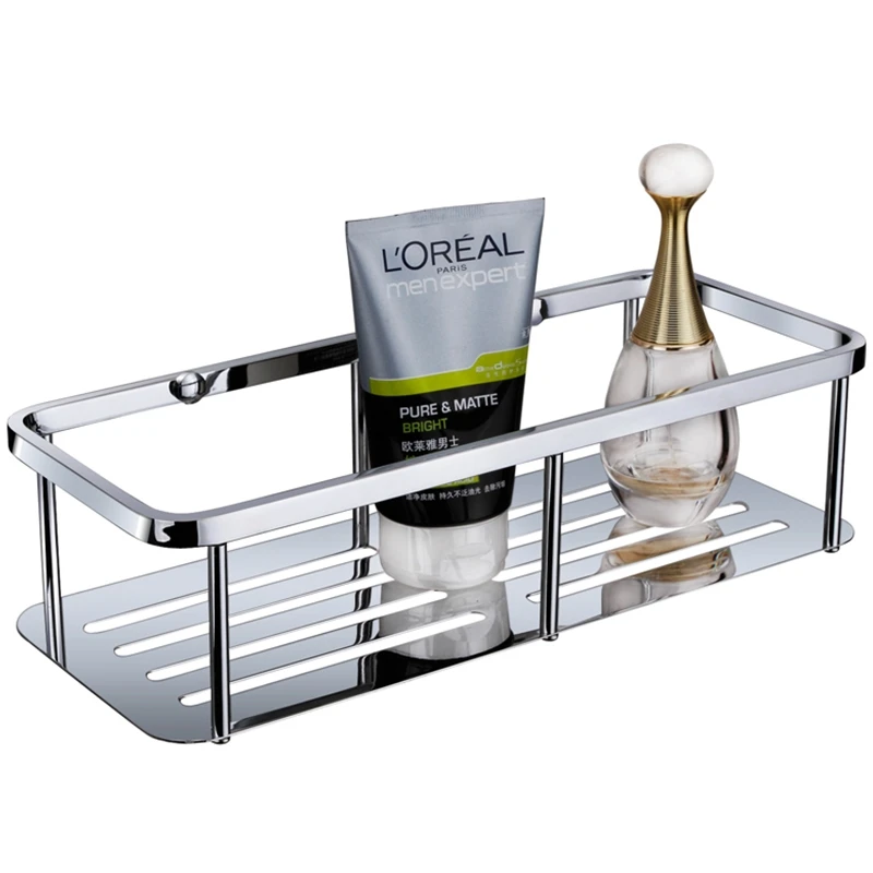 

300mm chrome wall mounted Solid brass copper bathroom shelf High quality Rectangle Basket-