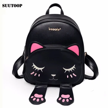 Cute Harajuku Cat Leather backpack