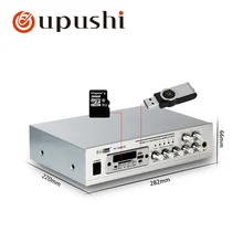 Oupushi pa system 50w home stereo amplifier bluetooth mini aduio amplifier small power amp with USB, SD card, FM