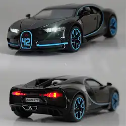 1:32 Новый Bugatti сплав модель литья под давлением Модель Коллекция игрушек звук и свет отступить автомобиль игрушки с базы Рождественский