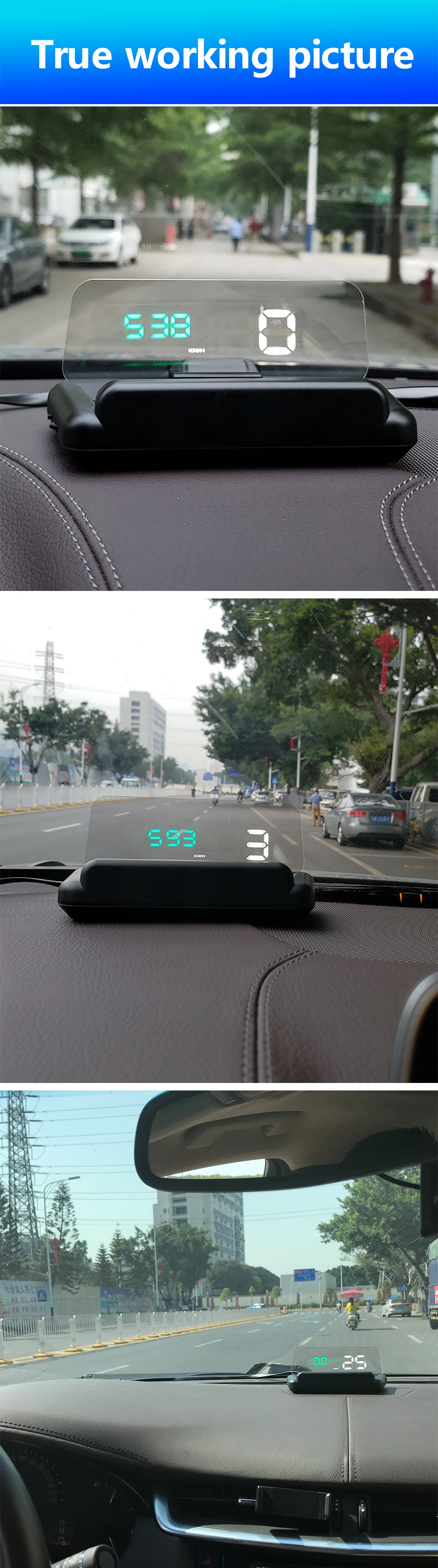 GEYIREN OBD2 gps HUD зеркало автомобиля дисплей лобовое стекло скорость проектор охранной сигнализации температура воды выше скорость об/мин Напряжение