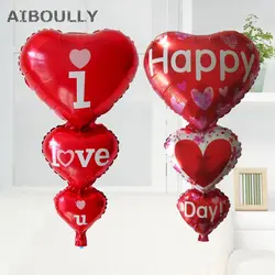 Большое сердце Baloon "I Love You" "счастливый день" Воздушные шары помолвка юбилей свадьбы украшение Вечерние