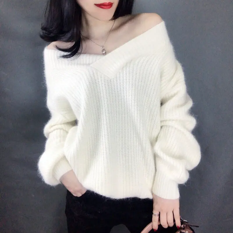 

Plus Size Mohair Cotton Sweater Women 2019 Autumn Winter Pullover Clothes Jumper Pull Femme Hiver Streetwear Knitted Sweater