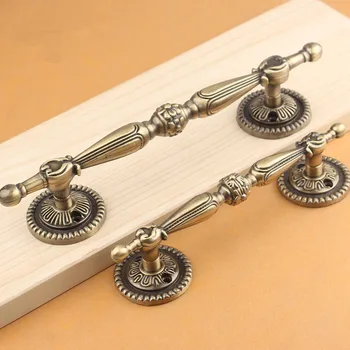 

128mm 160mm Pitch Europe antique bronze kitchen cabinet handles knobs tiradores muebles armarios puxadores wooden door handle