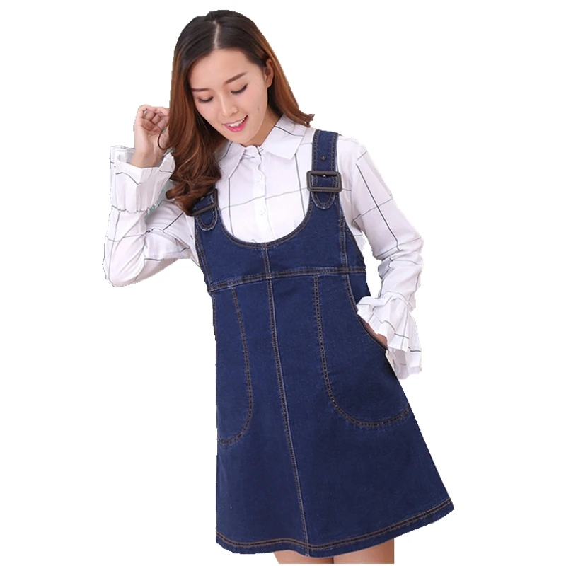 

Fashion pregnant woman dress denim strap dress loose Pregnant woman's dress vestidos Pregnant woman's clothes Pregnant clothes