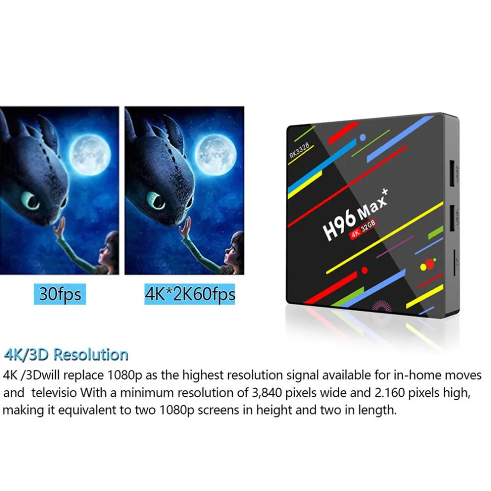 H96 max plus smart android tv box 4+32G TV BOX for Android 8.1 TF cards HD 4K 100M WiFi 2.4G tvbox iptv box Voice remote control