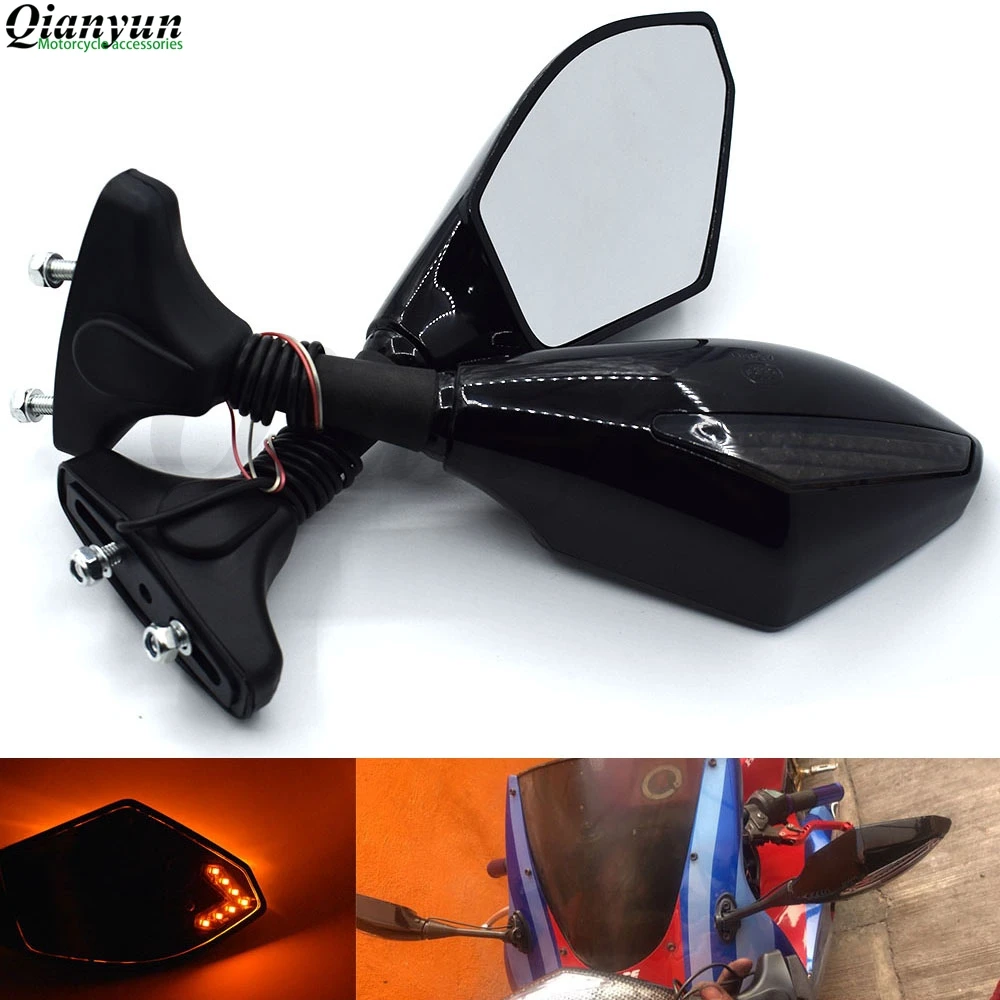 

Universal Motorcycle LED Steering Light Flash Rearview Mirror Side View Mirror for Honda CBR250R CBR300R CBR500R CB500F CBR929RR