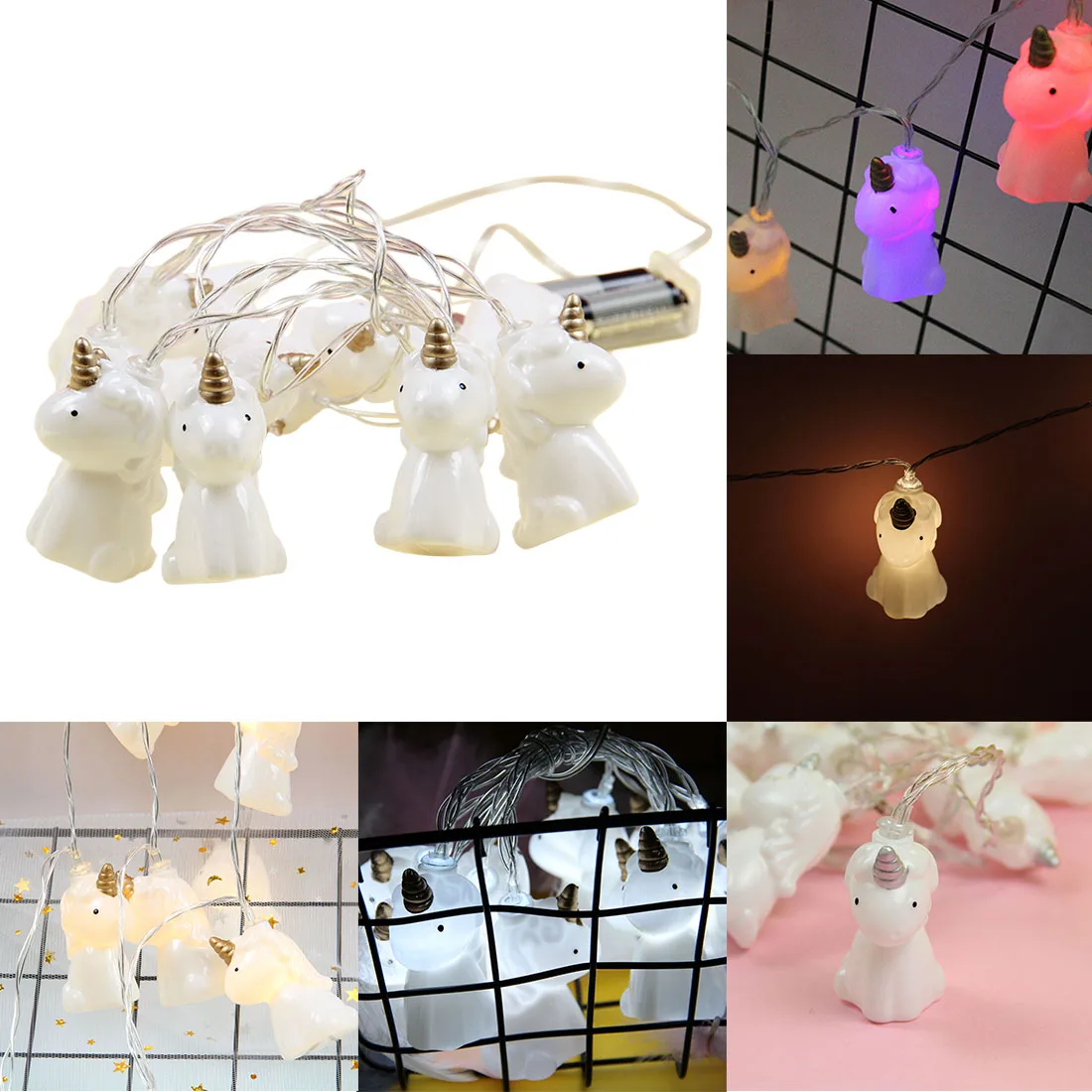 10/20 LED Unicorn Night String Lights Lamps Party Decor Wall Home