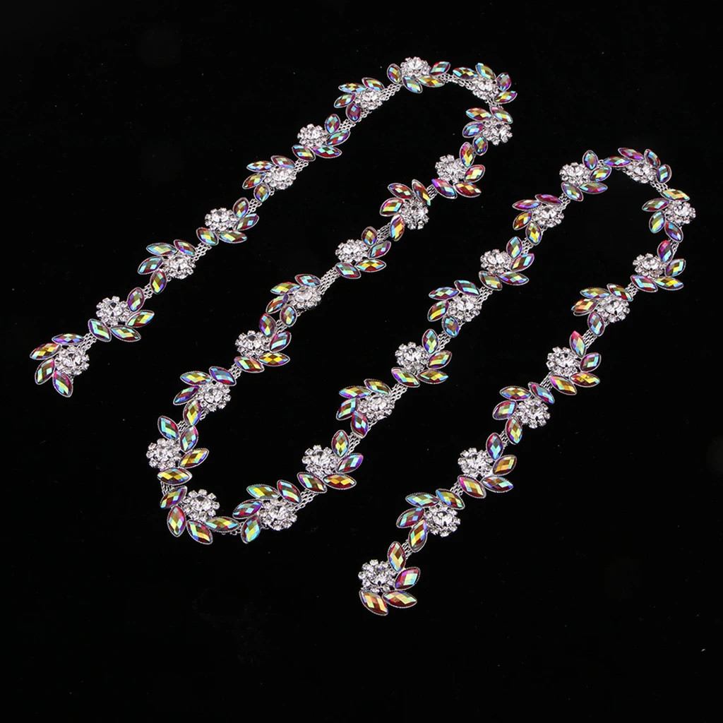 1 Yard Glass Rhinestone Chain Beaded Sew on Applique Trim DIY Sewing Crafts