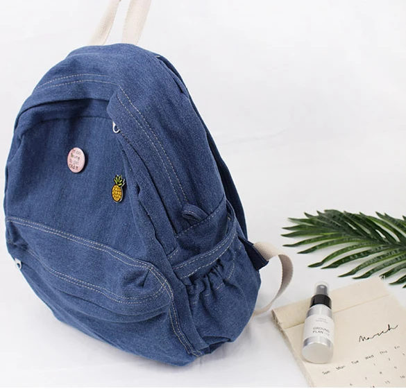 Джинсовый Рюкзак для подростков, корейский японский стиль, милый школьный рюкзак, летний модный рюкзак высокого качества