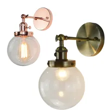 Vintage Wall Lamp Glass Wall Sconce Wall Lights Fixtures Luminaire Loft Bedside Mirror Lamp Electroplating Rose Gold Stair Light