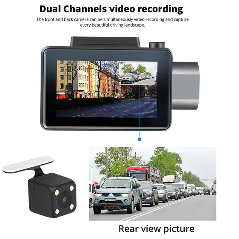 ANSTAR Dash Cam smart Car 3 дюйма 1080P HD видео запись с функцией Wi-Fi камера заднего вида мониторинг парковки Dash камера