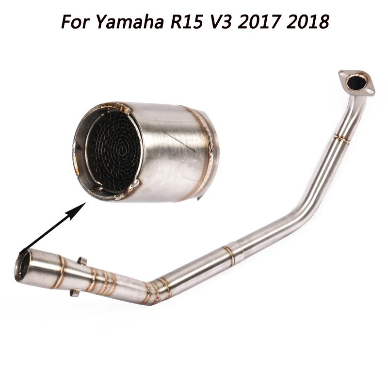 

R15 V3 Match 51MM connecting tube Full Exhaust Motorcycle System Muffler with Connection Link Pipe Slip on For Yamaha R15 V3