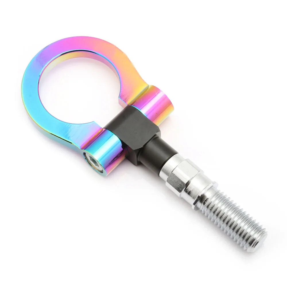 Neo Chrome Rounded Tow Hooks European Japanese Rainbow Folding Rear