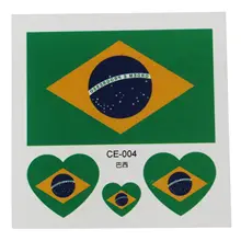 HTHL-Rocooart 10 шт. Русские наклейки татуировки наклейки футбол Водонепроницаемый флаг татуировки наклейки в форме сердца на лицо руки(Бразилия