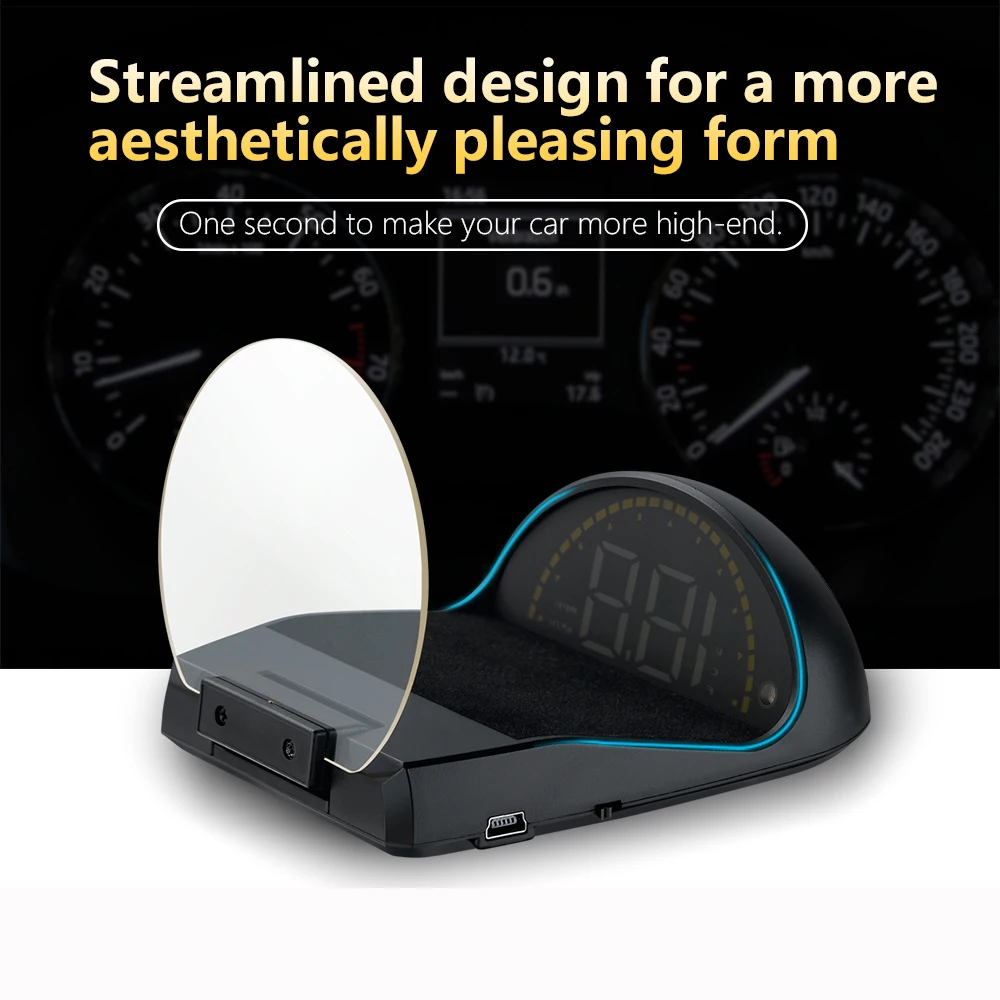 

Car HUD GPS Head Up Display Virtual HD Reflection Board Speed Driving Distance Battery Voltage