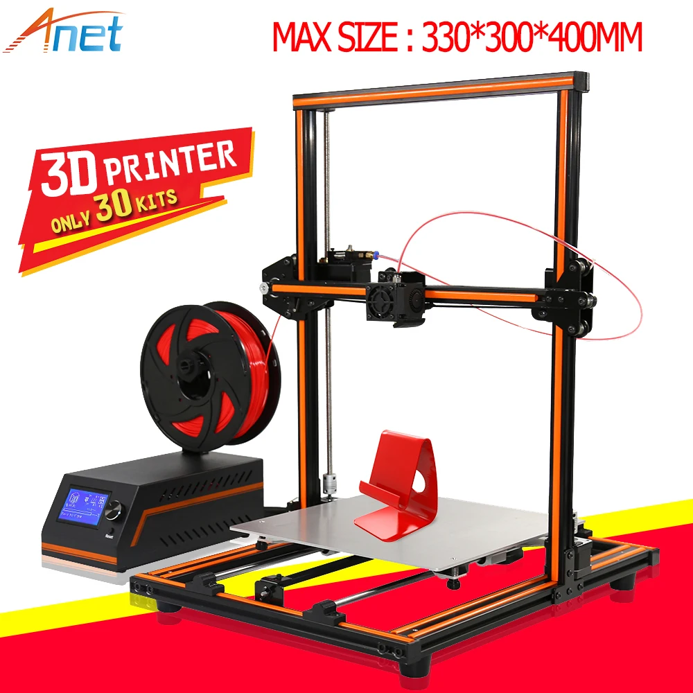 Anet E10 E12 3d принтер DIY большой размер печати высокая точность Reprap Prusa i3 imprimante 3d принтер комплект с PLA нитью печати