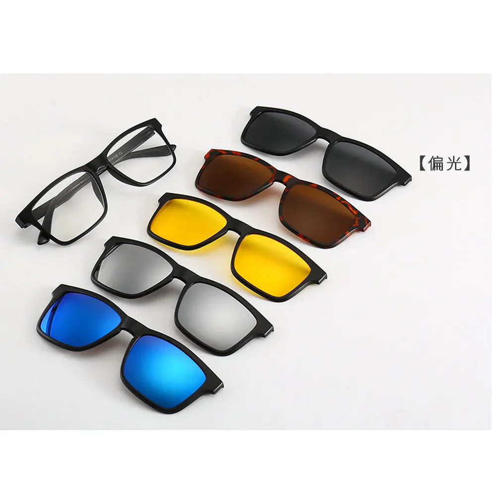 5+ 1 костюм мода клип на солнцезащитные очки для женщин рамки зажимы солнцезащитные очки магнит очки для мужчин Поляризованные клип очки NX