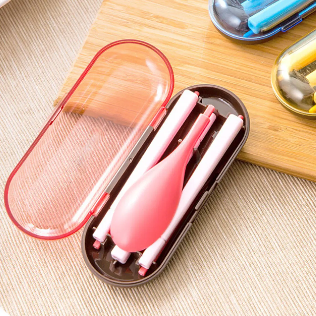 Portable Travel Cutlery Folding Dinnerware Set Fork Tableware Kid Adult