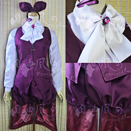 

VOCALOID Kagamine Rin Cosplay Costume Halloween Uniform Outfit Shirt+Vest+Pants+Tie+Headdress Custom-made