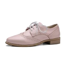 Новая мода острый носок модные обувь на плоской подошве резные Обувь с перфорацией; туфли-оксфорды для Для женщин Винтаж Кружево до Для женщин Обувь шнурованная для женщин большой Размеры 26-62