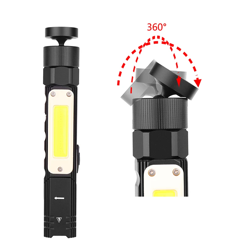 Многофункциональный светодиодный светильник-вспышка вращающийся COB рабочий светильник USB Перезаряжаемый светодиодный фонарь с сильным магнитом подходит для нескольких сцен