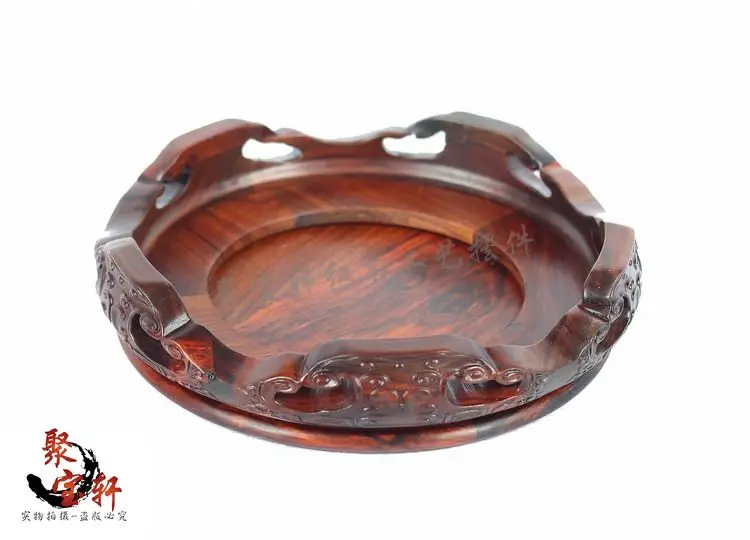 Round rosewood carving stone base carved Buddha household act the role ofing is tasted annatto handicraft furnishing articles