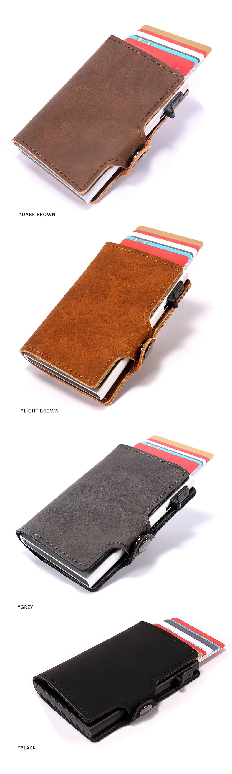 Casekey luxo carteira masculina inteligente mini rfid