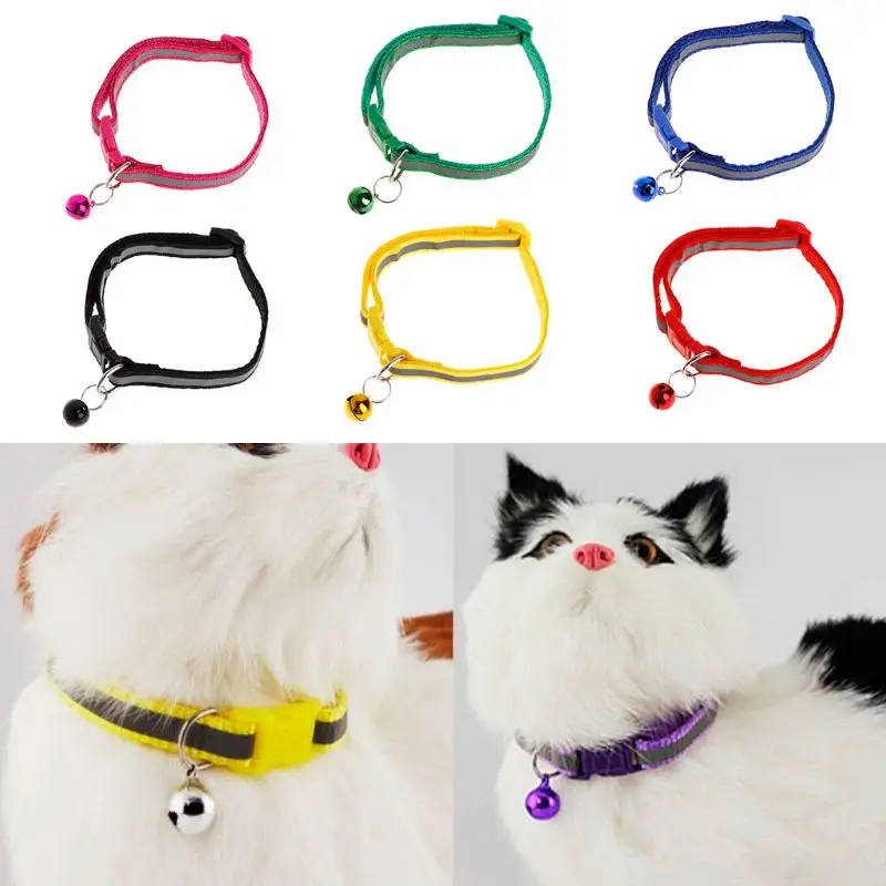 

Pet Collar Reflective Strap Anti Lost Dog Puppy Kitten Cat Safety Necklace Belt Adjustable Bell Decorative Products