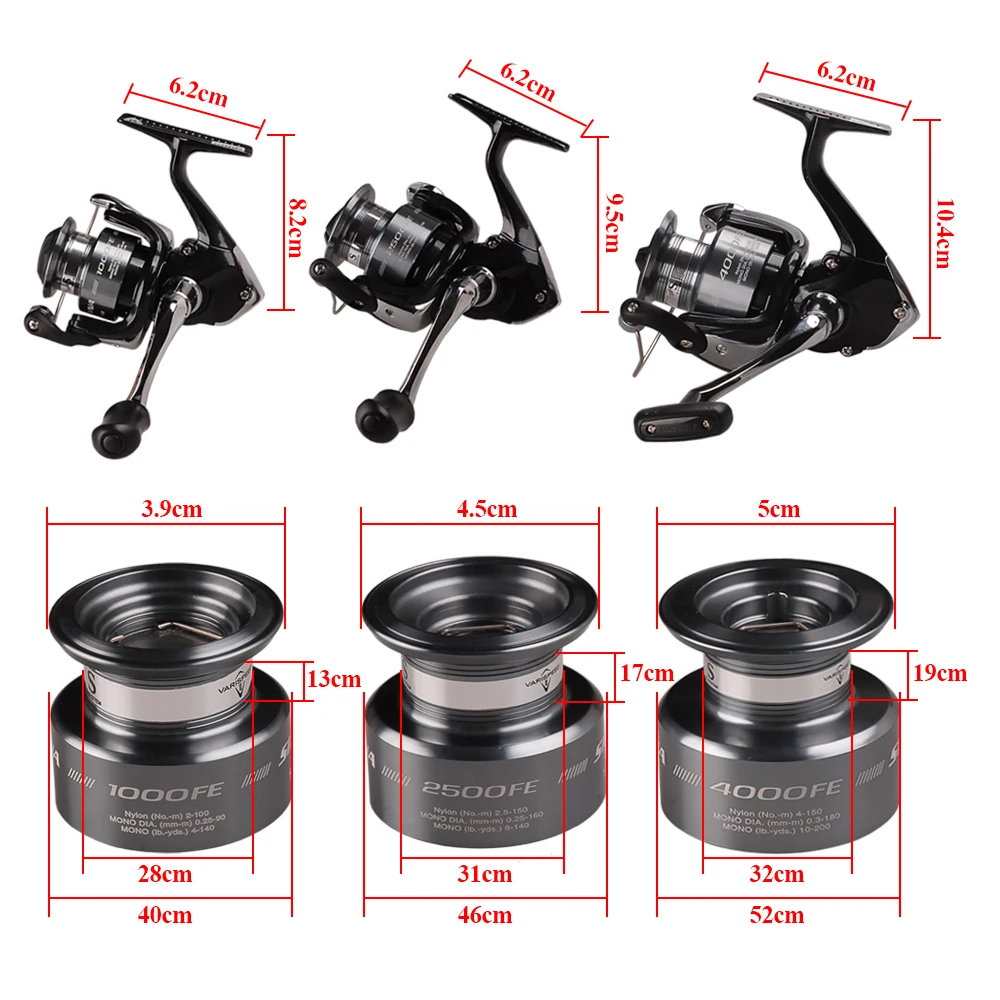 بكرة Shimano SIENNA1000/2500/4000FE الغزل الصيد بكرة 1 + 1BB XGT7 الجسم الكارب بكرة Moulinet بيكي إغراء بكرات Carrete دي Pesca