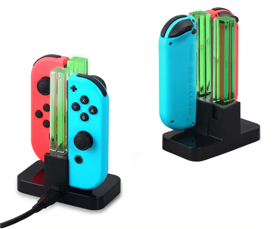 NS аксессуары Joy-Con док-станция для зарядки контроллера зарядное устройство для джойстика подставка двойной светодиодный зарядное устройство для джойстика