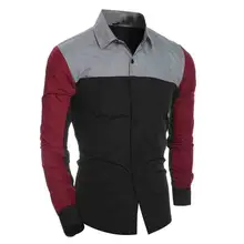 Мода Для мужчин осень Стиль заклинание цвет восстановление древних способов рубашки Для мужчин рубашка Для мужчин s для отдыха темно-платье с длинными рукавами рубашки