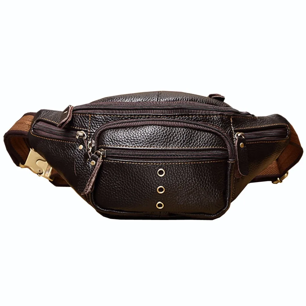 Men Genuine Leather Casual Travel Riding Motorcycle Messenger Shoulder ...