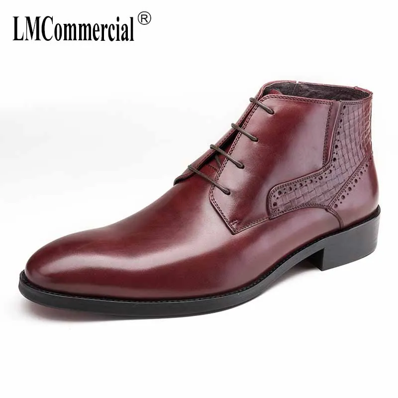 

Men's high top shoes all-match cowhide Martin boots breathable fashion Leisure Chelsea boots men autumn winter British retro