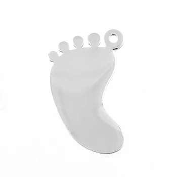 

Stainless Steel Baby Foot Charm Pendant Feet Toe Tag Engrave Mirror Polished Metal DIY Jewelry for Mother/Women Wholesale 50pcs