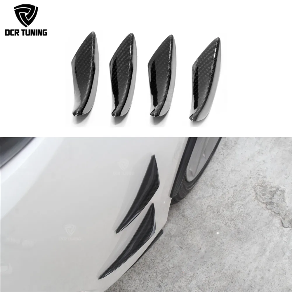

4pcs Carbon Fiber Car Auto Front Bumper Fins Lip Canards Splitter Trim Kit Car Candars Carbon Fiber Car Styling