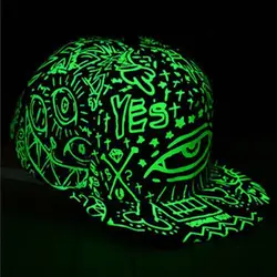 Корейский Гольф Кепки s световой флуоресцентный Для мужчин Для женщин Открытый Кепки Граффити Печатные Путешествия дышащая хип-хоп Snapback