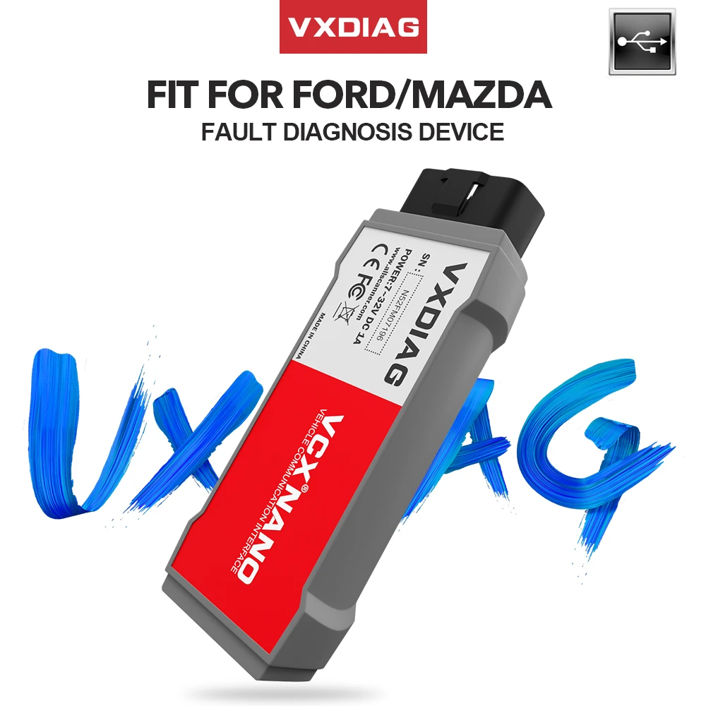 VXDIAG VCX NANO para Ford IDS USB OBD2 herramienta de diagnóstico de coche 2 en 1 para Mazda IDS V1