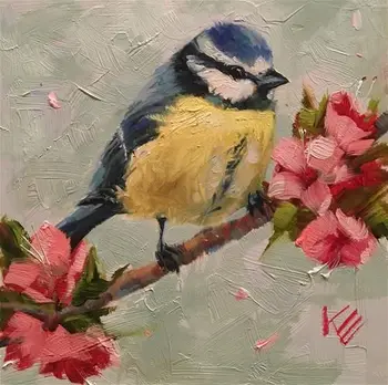 

Hand Painted Abstract Bird Fabric Painting Canvas Print for Oil Paintings Modern Canvas Wall Art for Living Room Decorations
