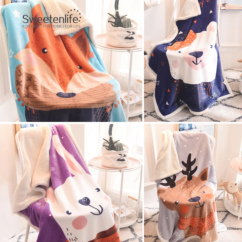 Супермягкое одеяло Sweetenlife из шерпы 100x140 см детское полотенце дорожное