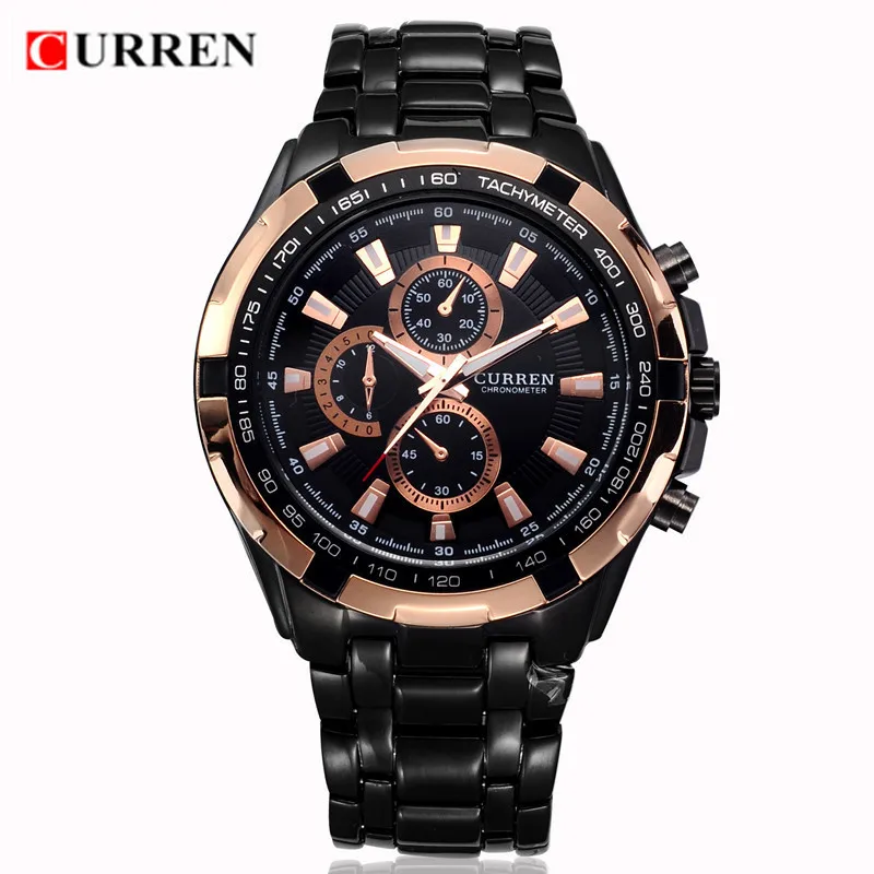 CURREN Fashion Mens Watches Top Brand Luxury  2016 Rose Gold  Watch  Military  Sport  Wrist  Watch Waterproof Relogio Masculino