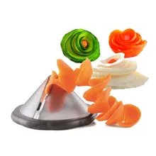 Creative Kitchen Tools Accessories Gadget Funnel Model Spiral Slicer Vegetable Shred Device Cooking Salad Carrot Radish Cutter
