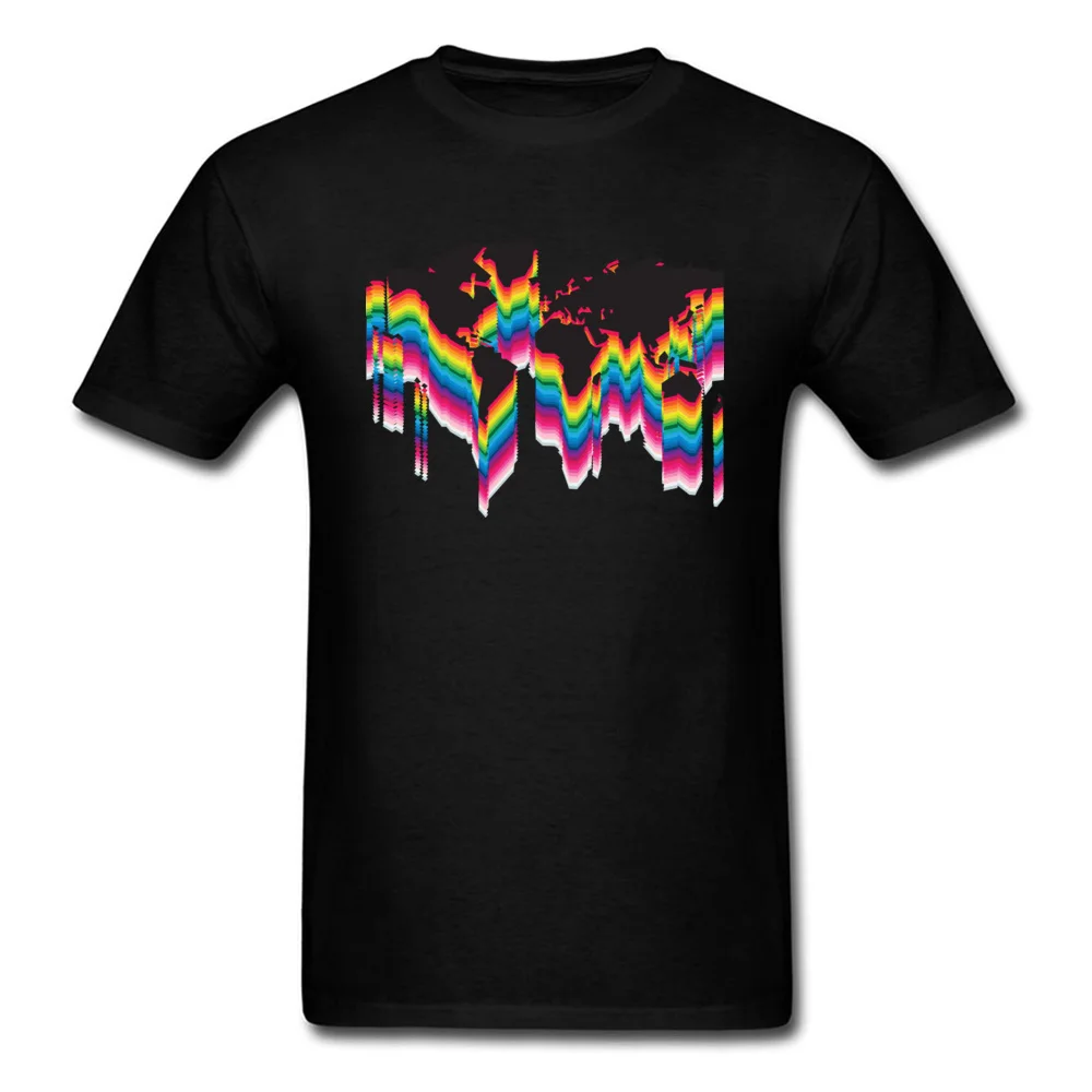 Printing One World Many Colors Crew Neck T Shirts Father Day Tops Tees Short Sleeve for Men Faddish 100% Cotton Top T-shirts One World Many Colors black