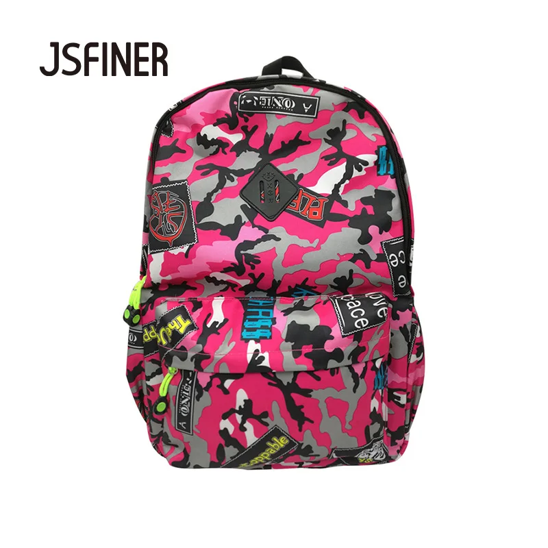 

JSFINER Camouflage Backpack Leisure School Bags Travel Bookbags for Cool Boy / Girl Backpacks Camo Knapsack Large Capacity