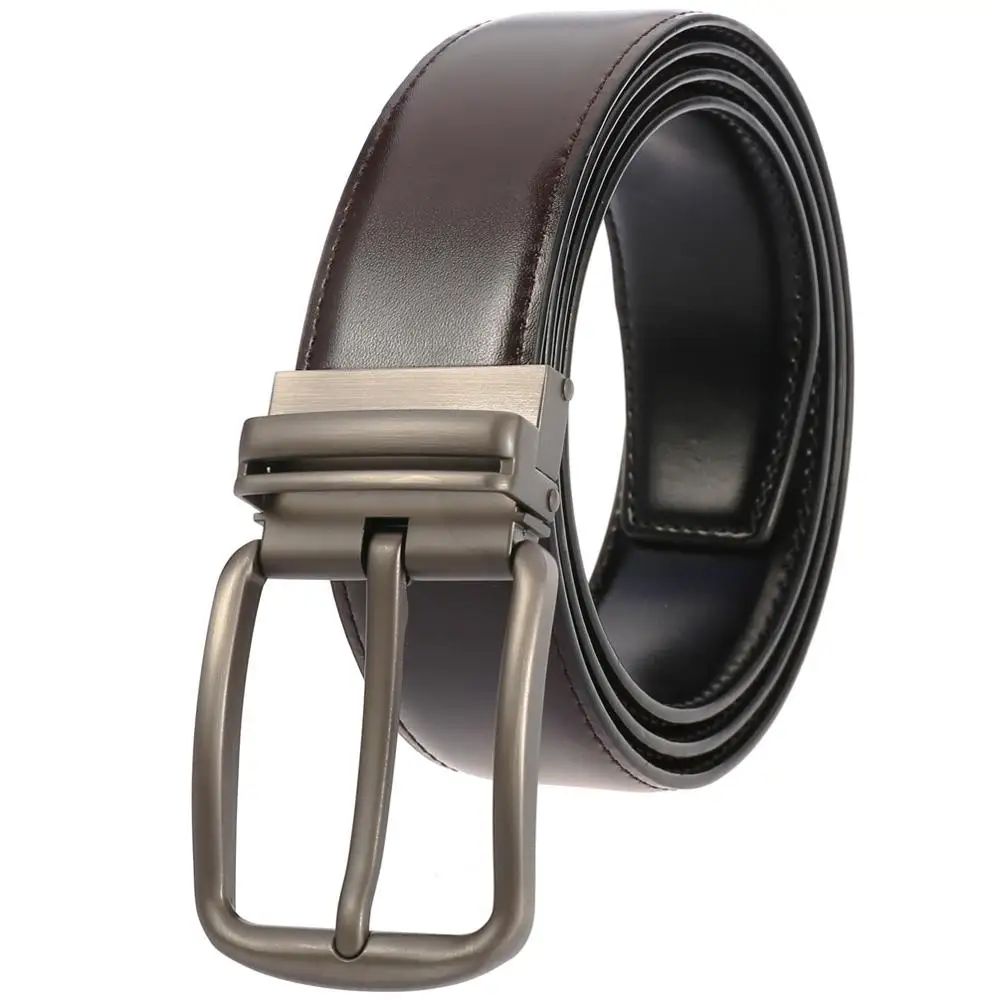 

Fashion Leather Belts Men Pin Buckle Male Waistband Black Cow Leather Men's Belt 3.4cm Width 110 to130CM