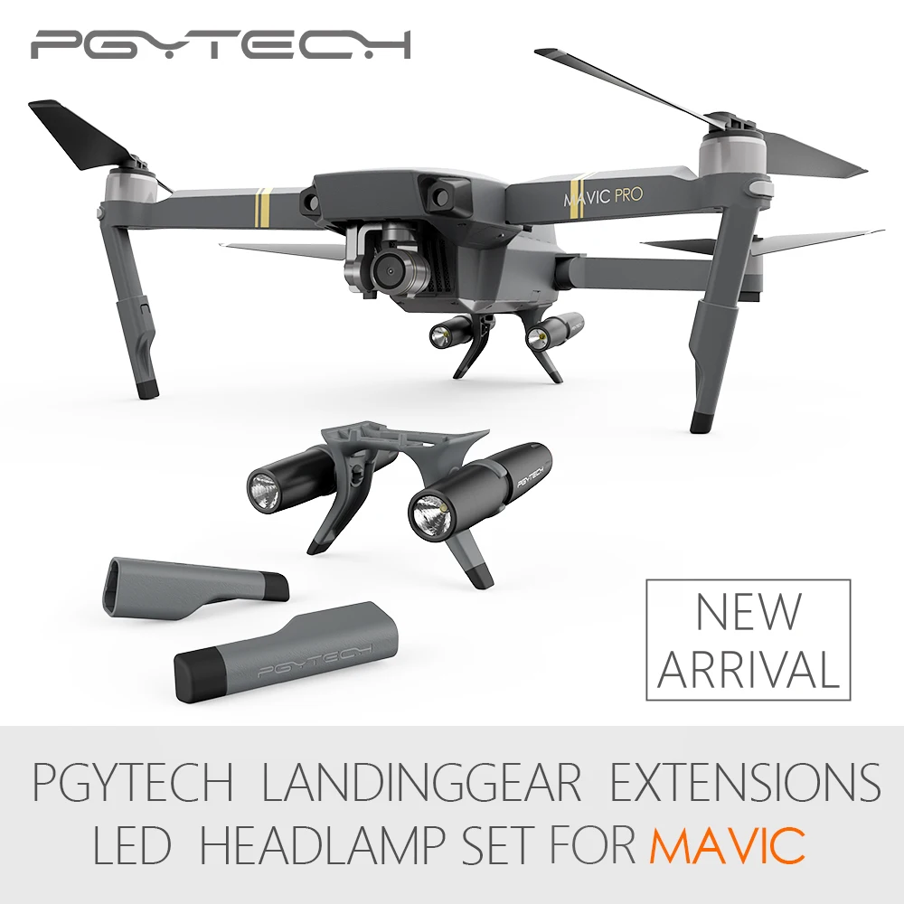 

5 USD COUPON PGYTECH Landing Gear Extensions LED Head lamp light set for DJI Mavic Pro (without batteries)