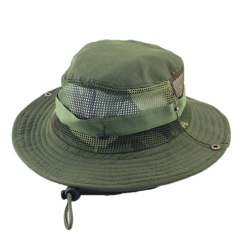 Новые шляпы для взрослых с плоским верхом, круглые складные козырьки, дышащие сетчатые ковбойские шляпа рыбака, аксессуары для одежды - Цвет: A5