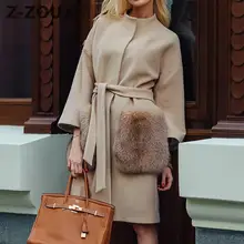 Z-ZOUX Women Coat Winter Single Breasted Double Faced Woolen Overcoat Long Sleeve Lace Up Winter Jacket Women Long Coats New XXL Z-ZOUX Women Coat Winter Single Breasted Double Faced Woolen Overcoat Long Sleeve Lace Up Winter Jacket Women Long Coats New XXL