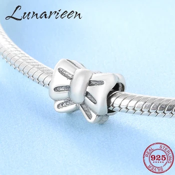 

925 Sterling Silver Cute beautiful girl with bow beautiful DIY beads Fit Original Pandora Charm Bracelet Jewelry making